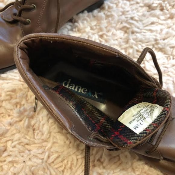 Vintage Dane XX Brown Ankle Tie-Up Boots - Picture 4 of 8